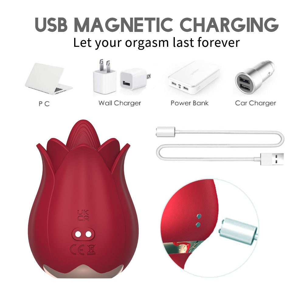 2-in-1 Rose Toy – Clitoral Licking & Vibration  Waterproof & Quiet - image 6