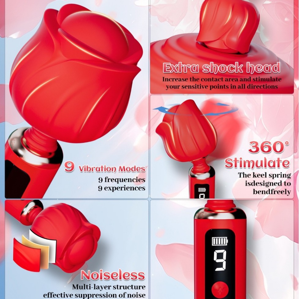 Rose-Shaped Clitoral Vibrator - Medical-Grade Silicone Stimulator with 9 Vibration Modes - image 1