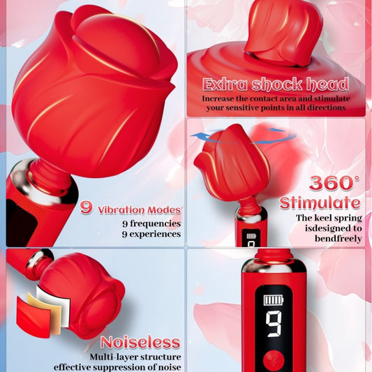 Rose-Shaped Clitoral Vibrator - Medical-Grade Silicone Stimulator with 9 Vibration Modes - image 1