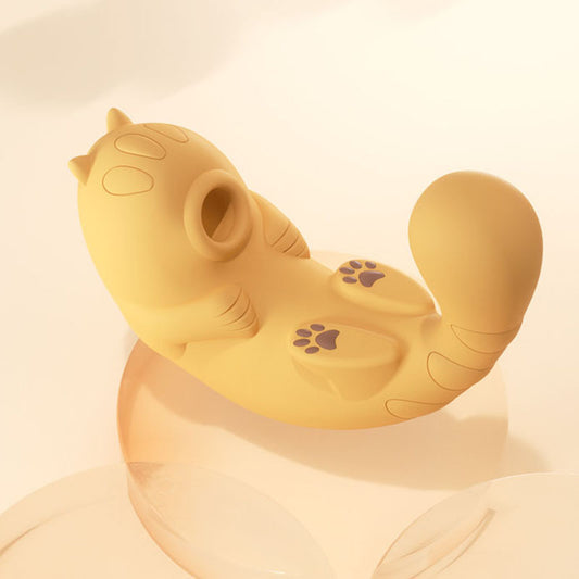 Smart Kitty App-Control Suction Cute Vibrator - Yellow - image 0
