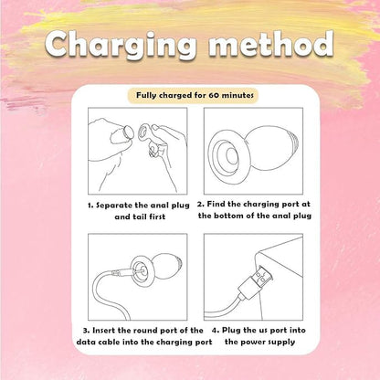 Multi-Color Bunny Tail Vibrating Anal Plug with Remote Control - image 3
