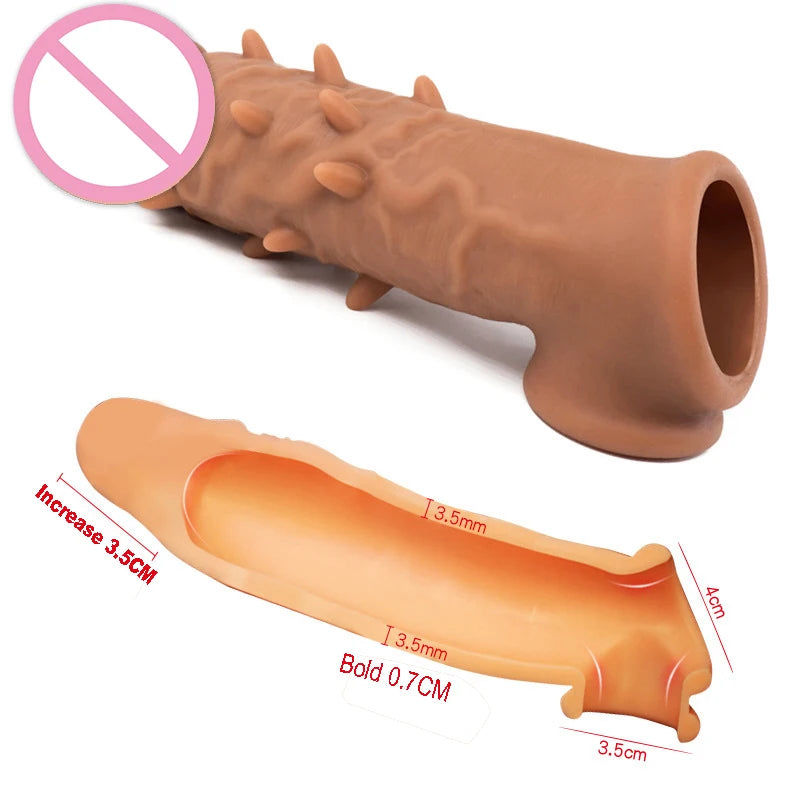 Soft Penis Extender Dick Cover Dildo Enlargement - image 2