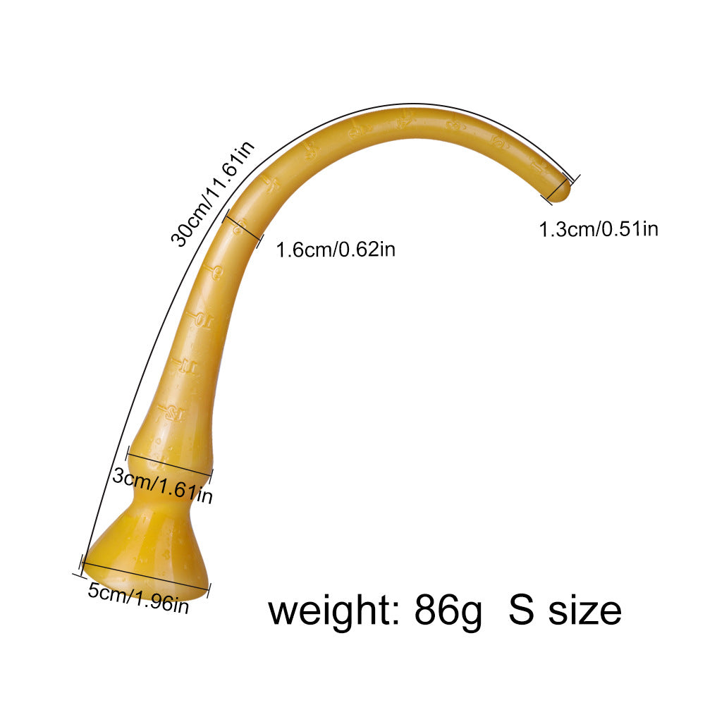 TPE Transparent Huge Butt Anal Plug - Yellow - S - image 4