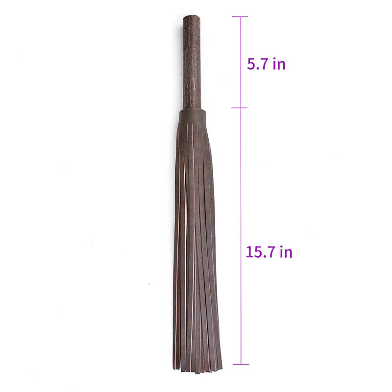 Vintage Wooden Handle Leather Flogger - 21.4'' - image 0