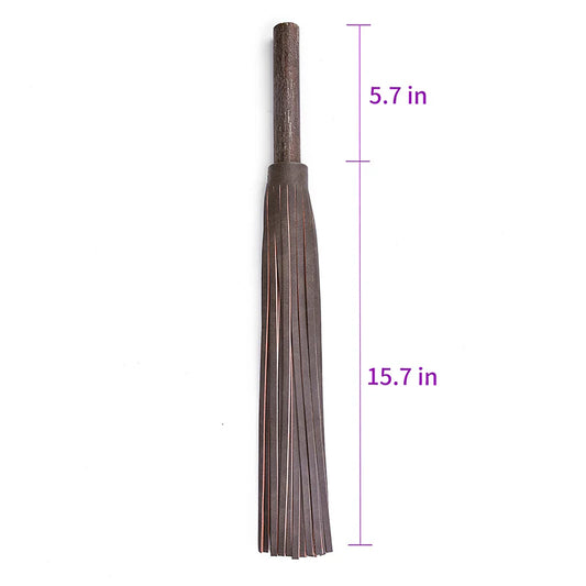 Vintage Wooden Handle Leather Flogger - 21.4'' - image 0