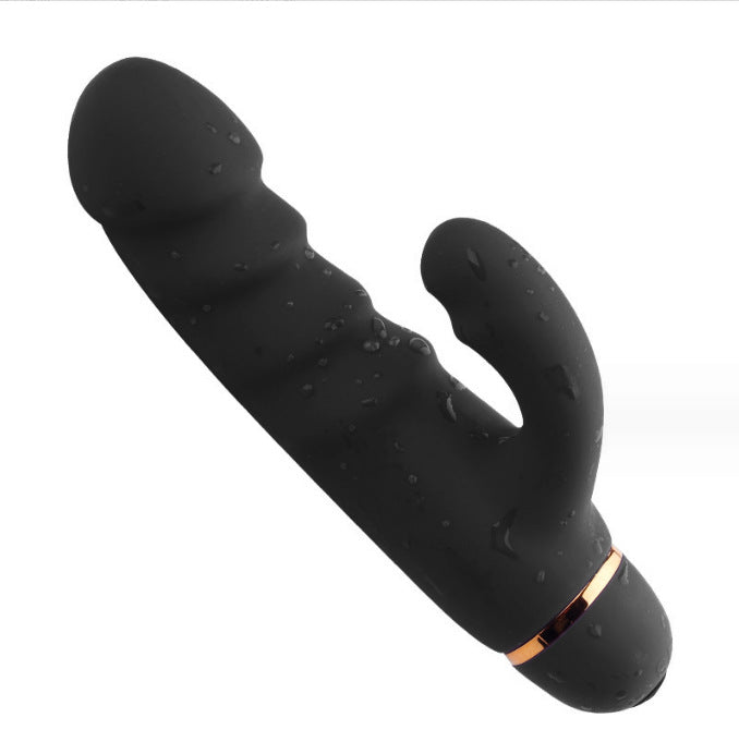 Black Amazing Ribbed Mini Rabbit – Powerful & Discreet Dual Stimulation - Black - image 0