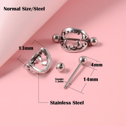 Beast Mouth Fang Nipple Piercing Jewelry Ring - image 1