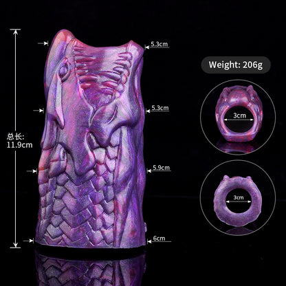 Silicone Cock Sleeve Monster Dragon Big Knot Penis Extender - H - L - image 15