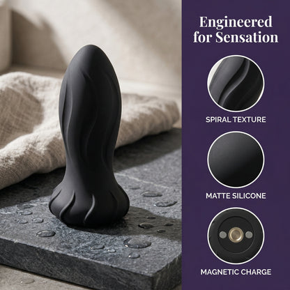 Remote Control Spiral Texture Vibrating Anal Massager - image 6