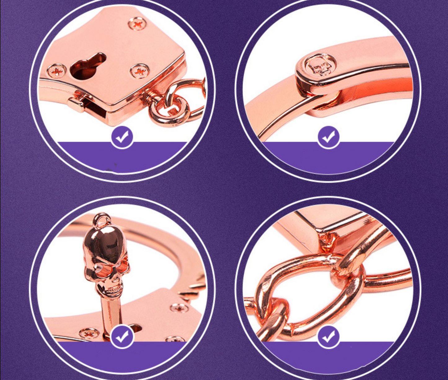 SM Gold & Silver Handcuffs Hand Restraints - image 3