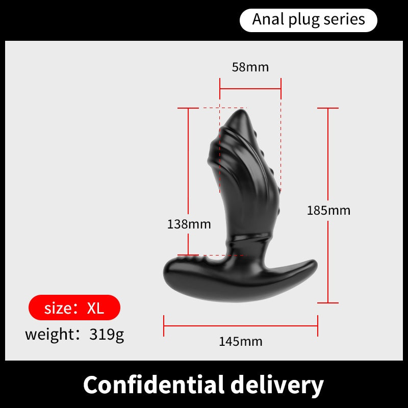 SharkTide TPE Anal Plug - Black - XL - image 7