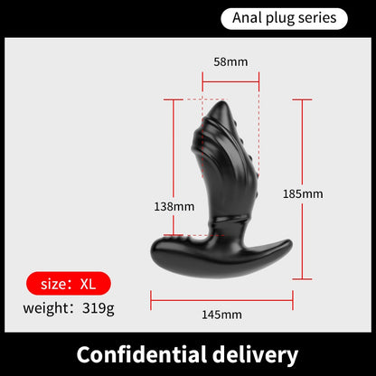 SharkTide TPE Anal Plug - Black - XL - image 7