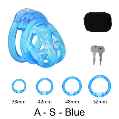 High Quallity TPE Chastity Cage - A - S - Blue - image 8