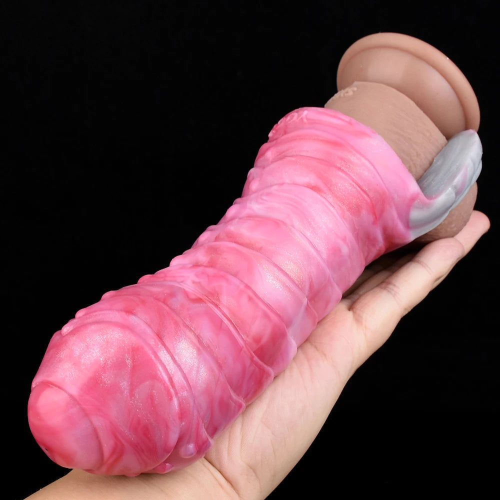 Silicone Large Penis Sleeve Fantasy Monster Sheath Cock Extender - image 0