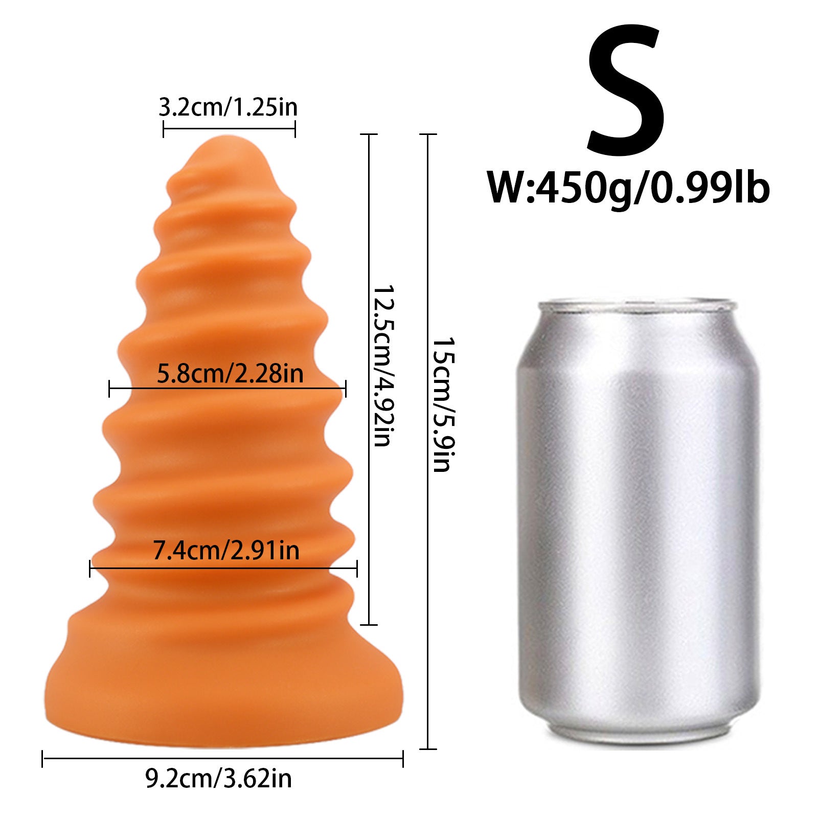 Triple-Stage Titan Mega Silicone Plug - Orange - S - image 5