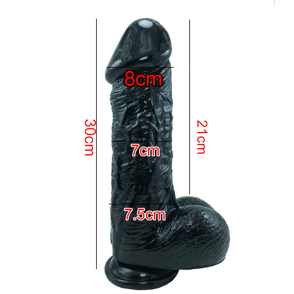Multi-Size Realisti Dildo - Black - 8cm - image 11