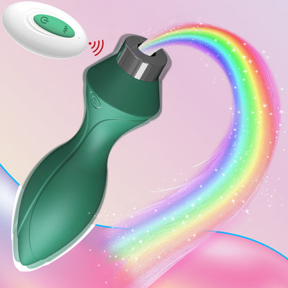 7 Types Of Led Light  Remote Control Rechargeable Butt Plug - Green - image 5