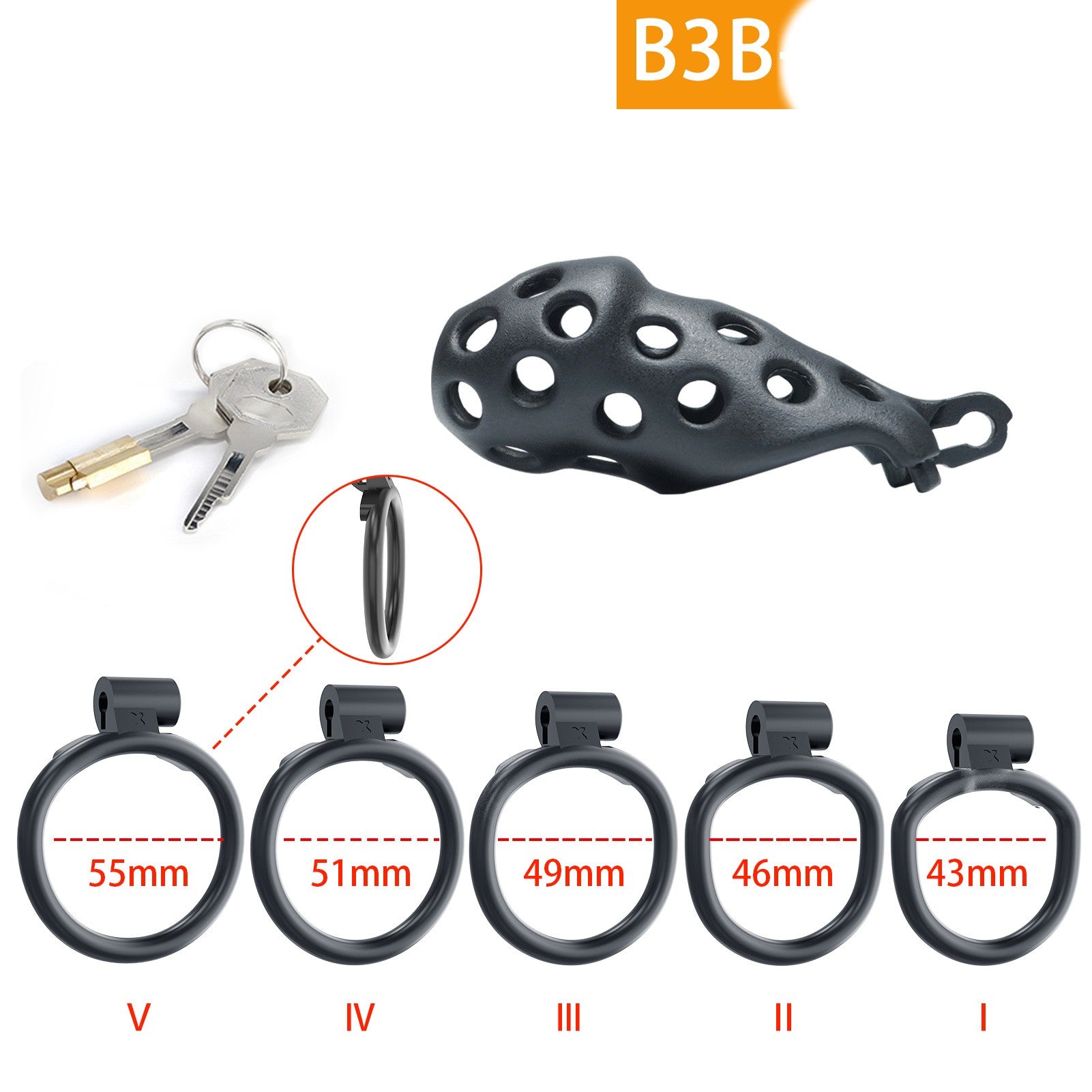 Cobra CB Lock Male Chastity Cage - XL - Circular Ring - image 8