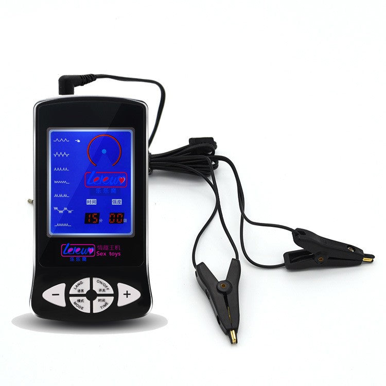 E-stim Electric Nipple Clamps with Power Box - Black - image 0