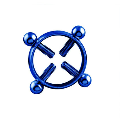 Cross Nipple Ring - Blue - image 7