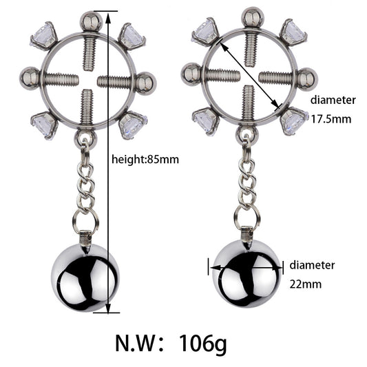 BDSM Diamond Cross Screw Nipple Clamps Nipple Clips - image 1