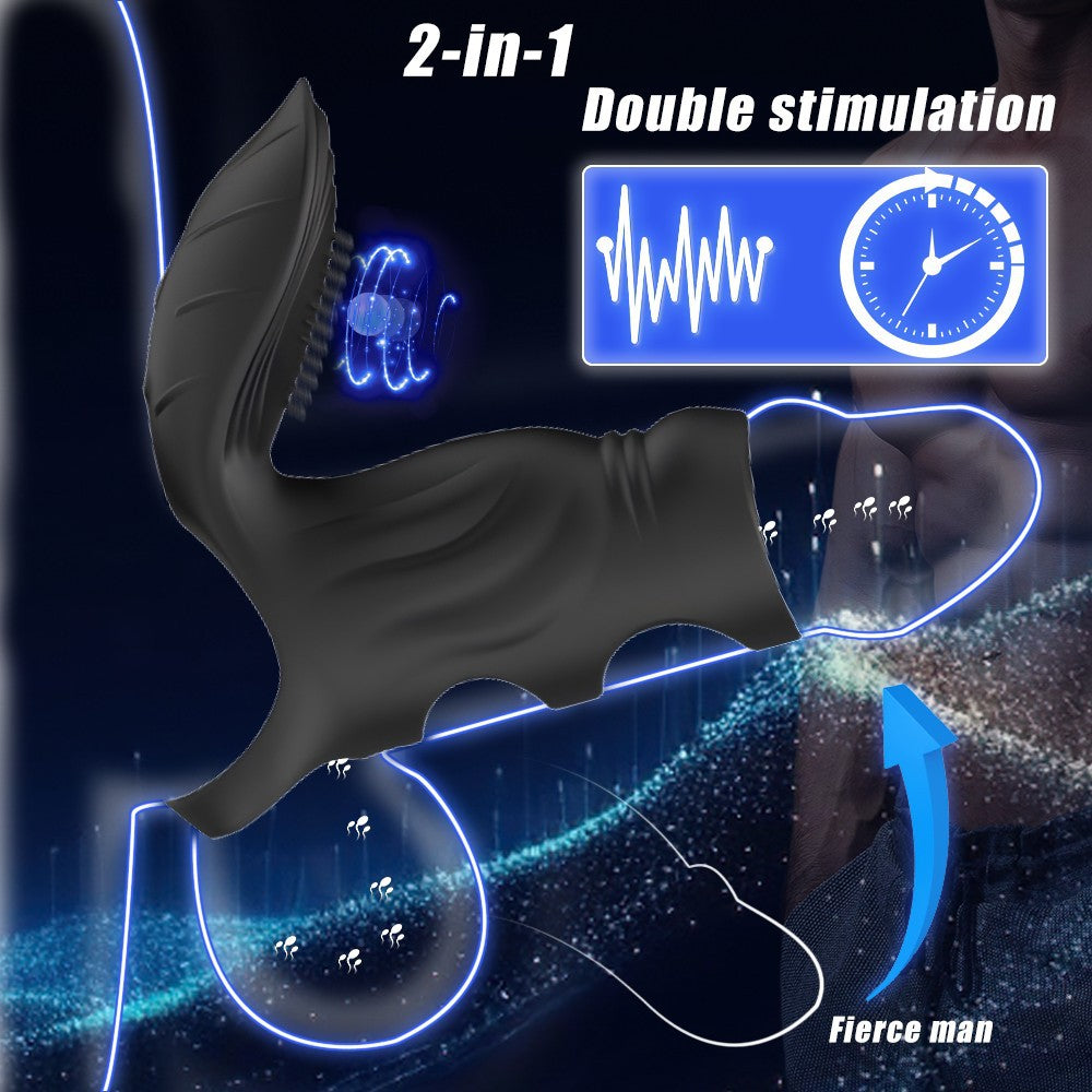 2 in 1 Silicone Vibrating Penis Sleeve Enhances Girth - image 4