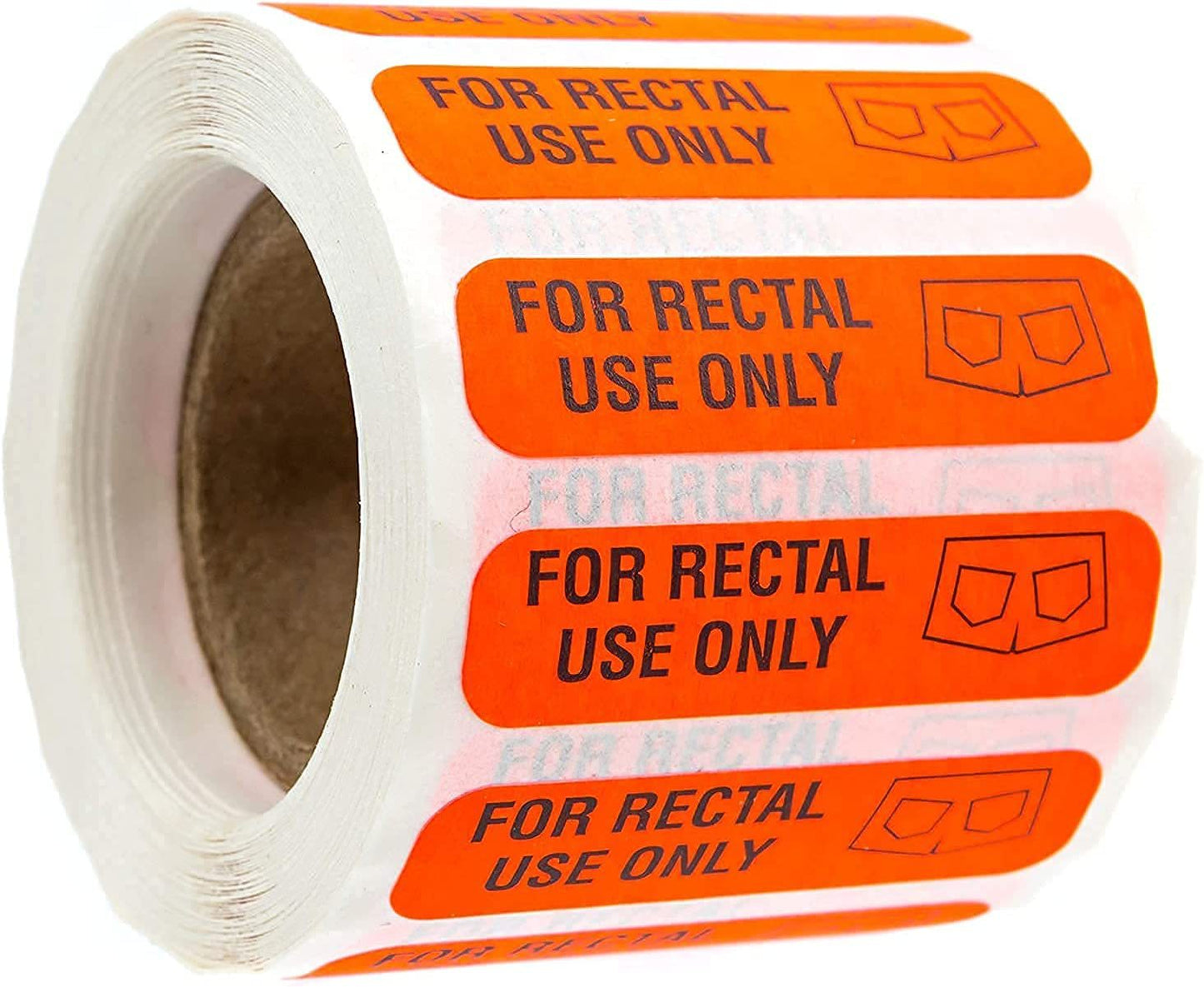 Rectal Use Only Stickers  - Orange - 3.81*0.95cm - image 0