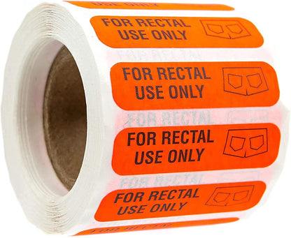 Rectal Use Only Stickers  - Orange - 3.81*0.95cm - image 0