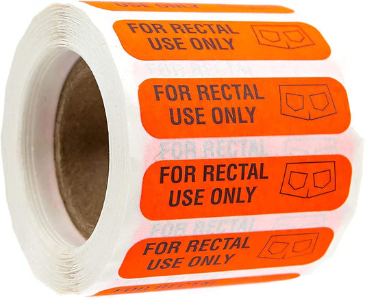 Rectal Use Only Stickers  - Orange - 3.81*0.95cm - image 0