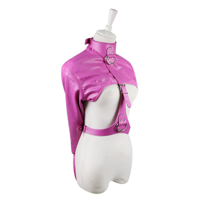 PU Leather Straitjacket Restraint Bondage Fetish Harness - Pink - image 6