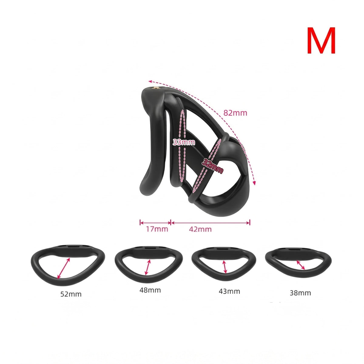 StealthCore Male Chastity Cage - Black M Arc Ring - image 10