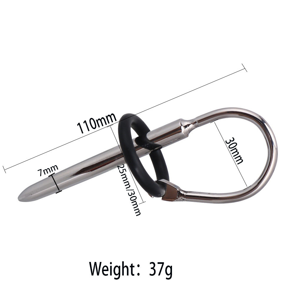 7 Styles Stainless Steel Urethral Sounding with Silicone Cock Ring - F - image 4