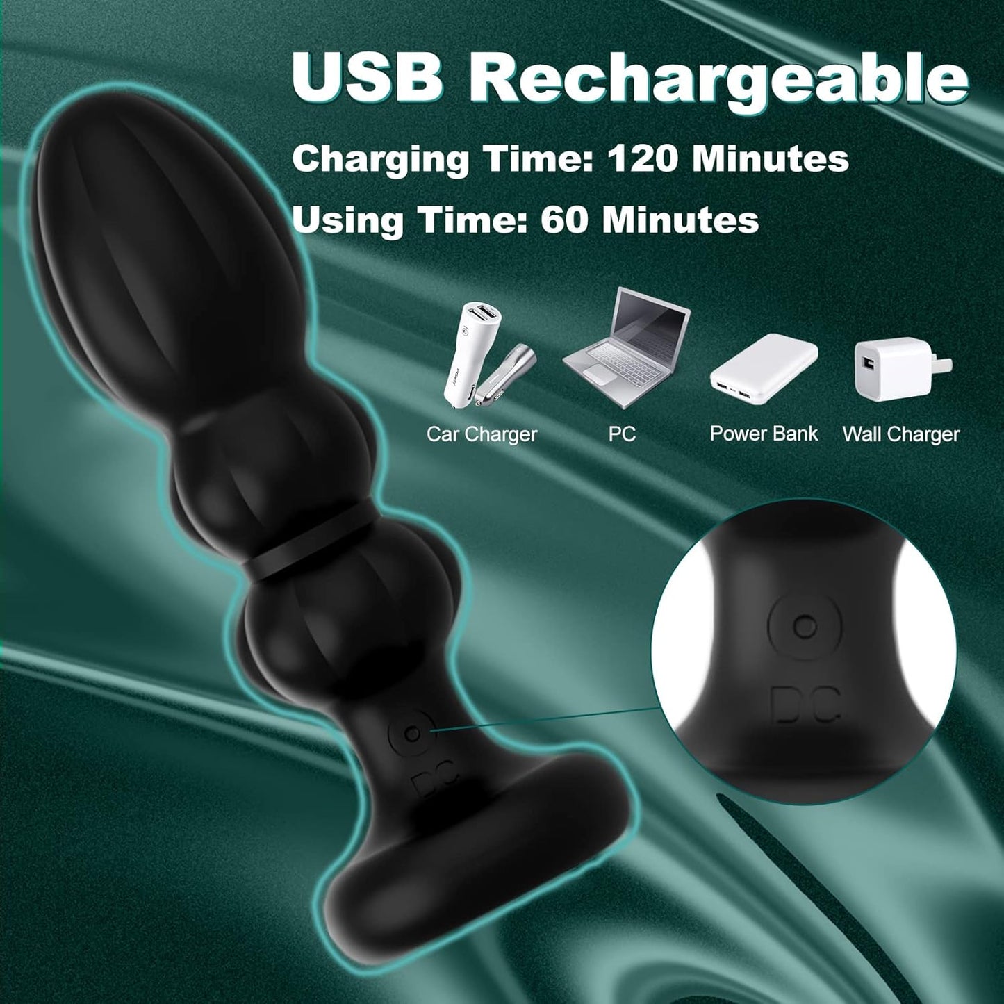 Vibrating Thrusting Silicone Butt Plug - image 12
