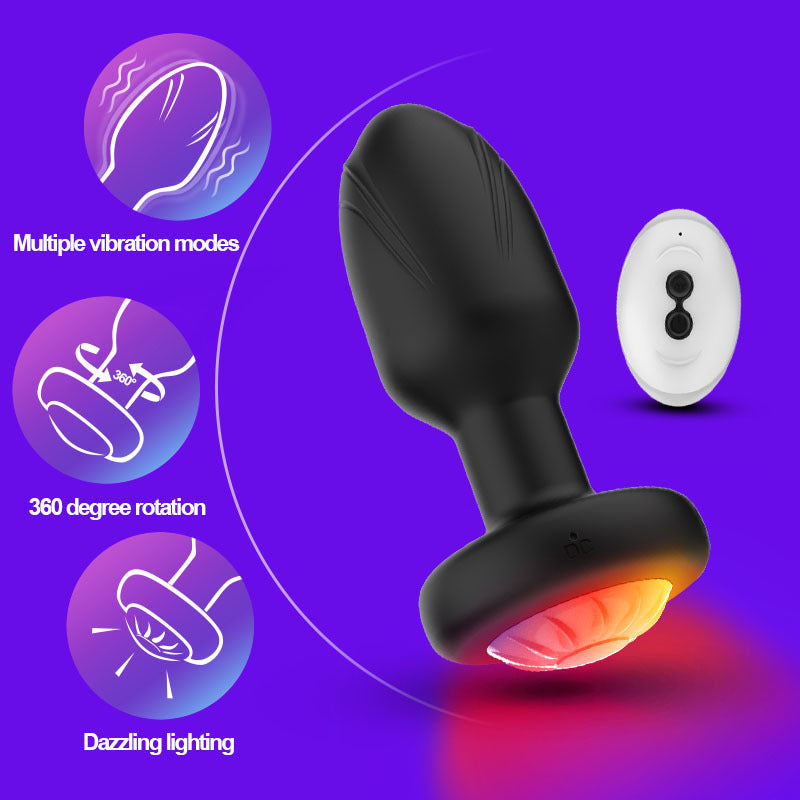 Light Up Vibrating 360° Rotating Butt Plug - image 2