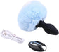 Rabbit Tail Butt Plug Remote Control  - Light Blue - image 0