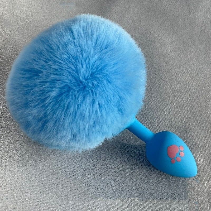 Cat Paws Fluffy Anal Butt Plug - Blue ball&paw - image 10