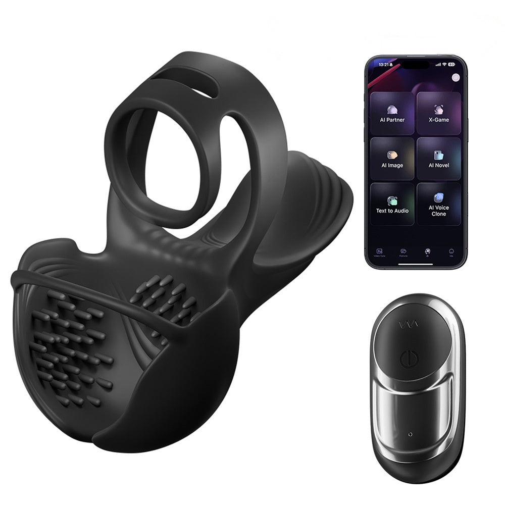 360° Testicle Full Coverage Stimulator Penis Trainer Cock Ring - Black - image 0