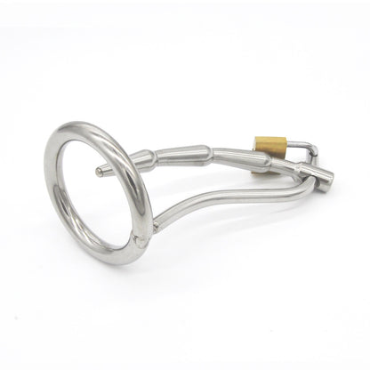 Torment Stainless Steel Humped Urethral Sound Cage with Lock - image 1