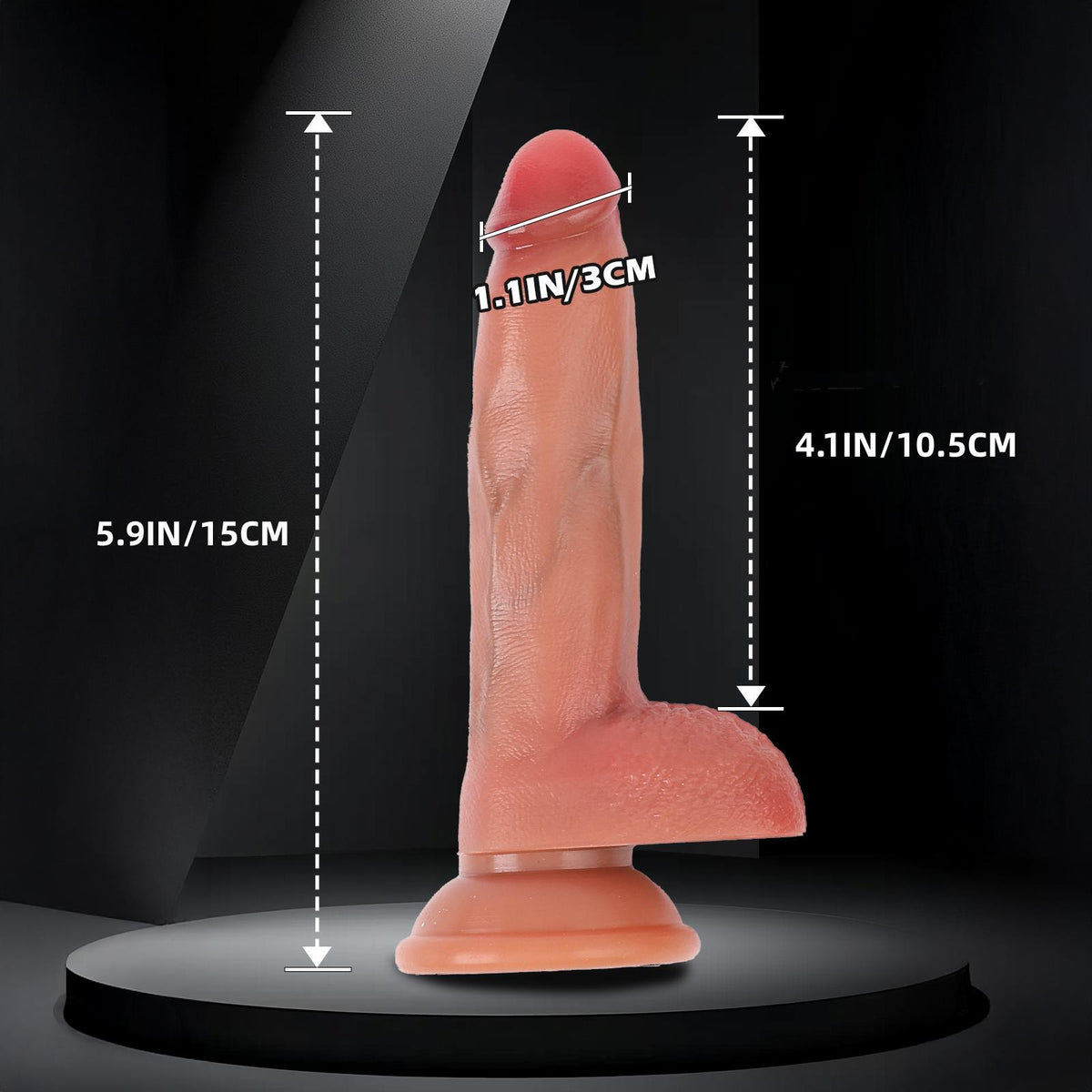 Realistic Silicone Dildo – 3 Sizes for Every Mood (5.9" / 7.8" / 9.8") - S - Nude - image 12