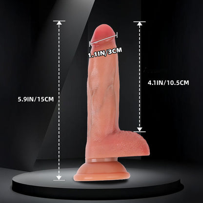 Realistic Silicone Dildo – 3 Sizes for Every Mood (5.9" / 7.8" / 9.8") - S - Nude - image 12