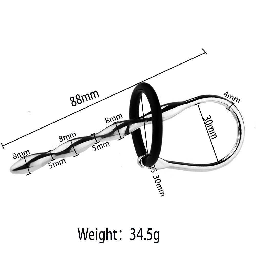 7 Styles Stainless Steel Urethral Sounding with Silicone Cock Ring - B - image 5