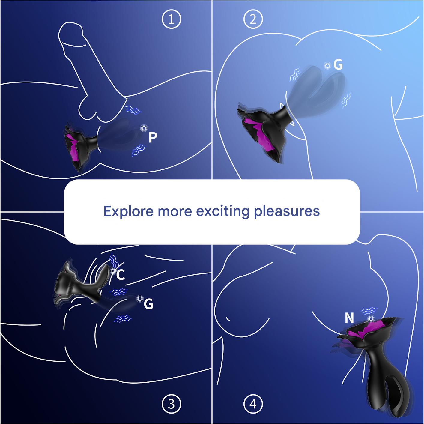 10 Modes Vibration Rose Butt Plug With Remote Control - image 8