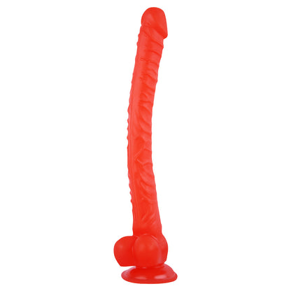 13 Inches Extra Long Silicone Dildo - Red - image 5