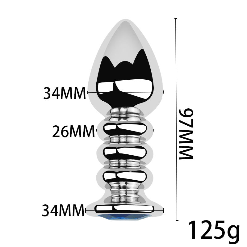 3-Piece Stainless Steel Crystal Butt Plug Set - image 6
