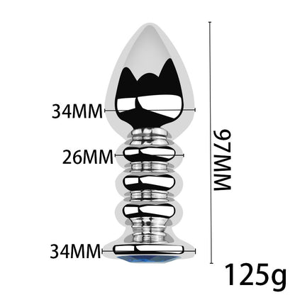3-Piece Stainless Steel Crystal Butt Plug Set - image 6