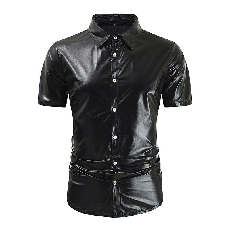 Men's Metallic Shiny Night Club Party - Black - XXL - image 5