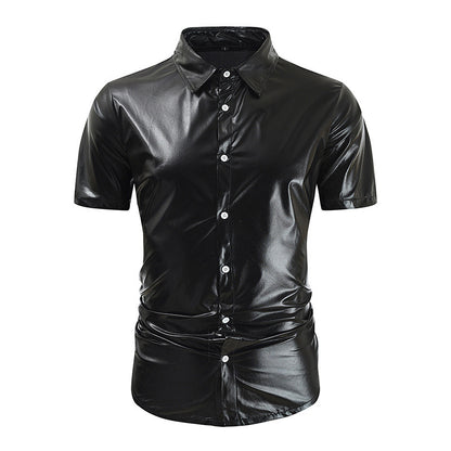 Men's Metallic Shiny Night Club Party - Black - XXL - image 5