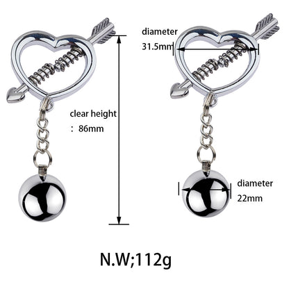 BDSM Heart Shape Nipple Clamps Nipple Clips - image 1
