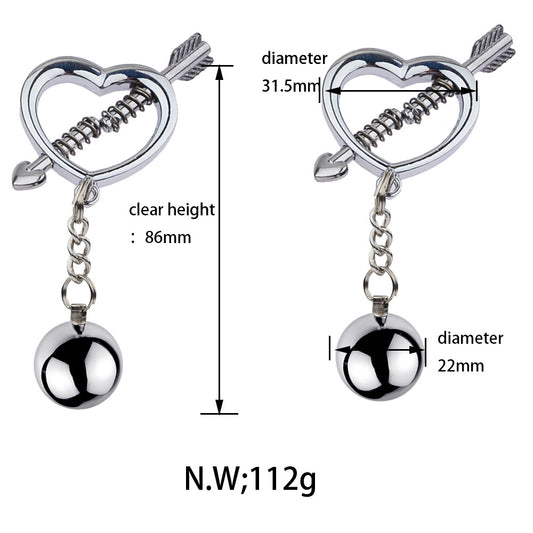 BDSM Heart Shape Nipple Clamps Nipple Clips - image 1