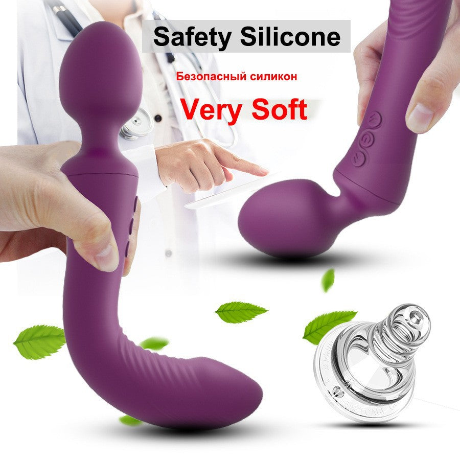Dual Vibrator Powerful Magic Wand Clitoris Vagina Massager Anal Plug - image 2